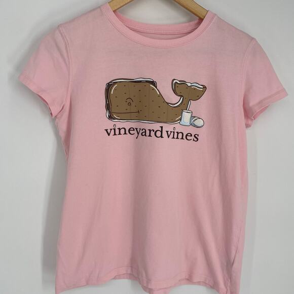 Vineyard Vines Top Girl’s XL Pink S’mores Logo Summer Camping Coastal Nautical - Picture 1 of 8